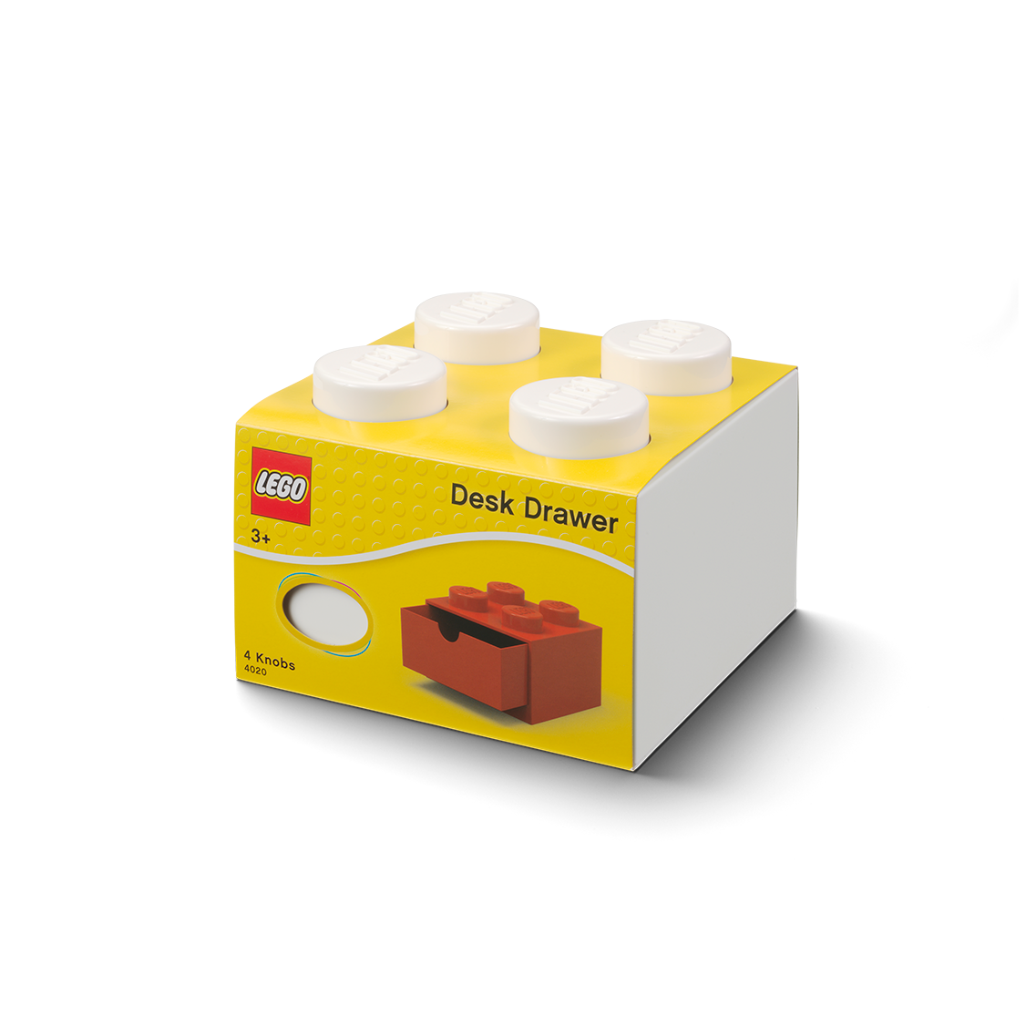 4-Stud Desk Drawer – White - Image 2